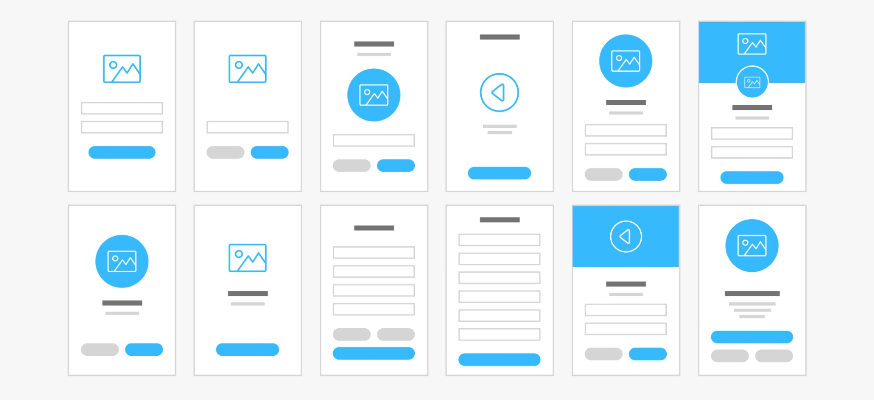 简洁精致的Web & mobile Wireframe Kits 线框图-稀土区