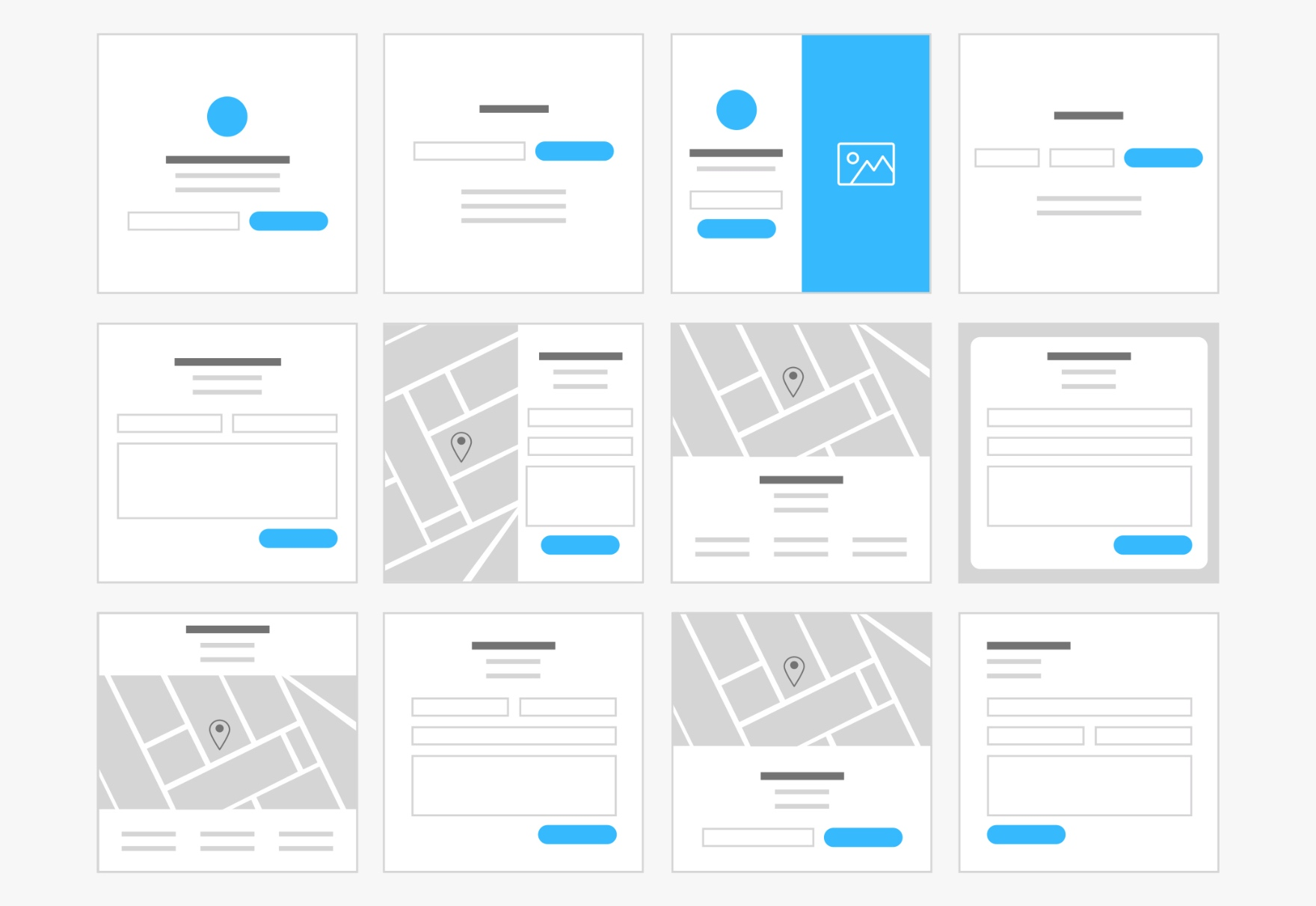 简洁精致的Web & mobile Wireframe Kits 线框图-稀土区