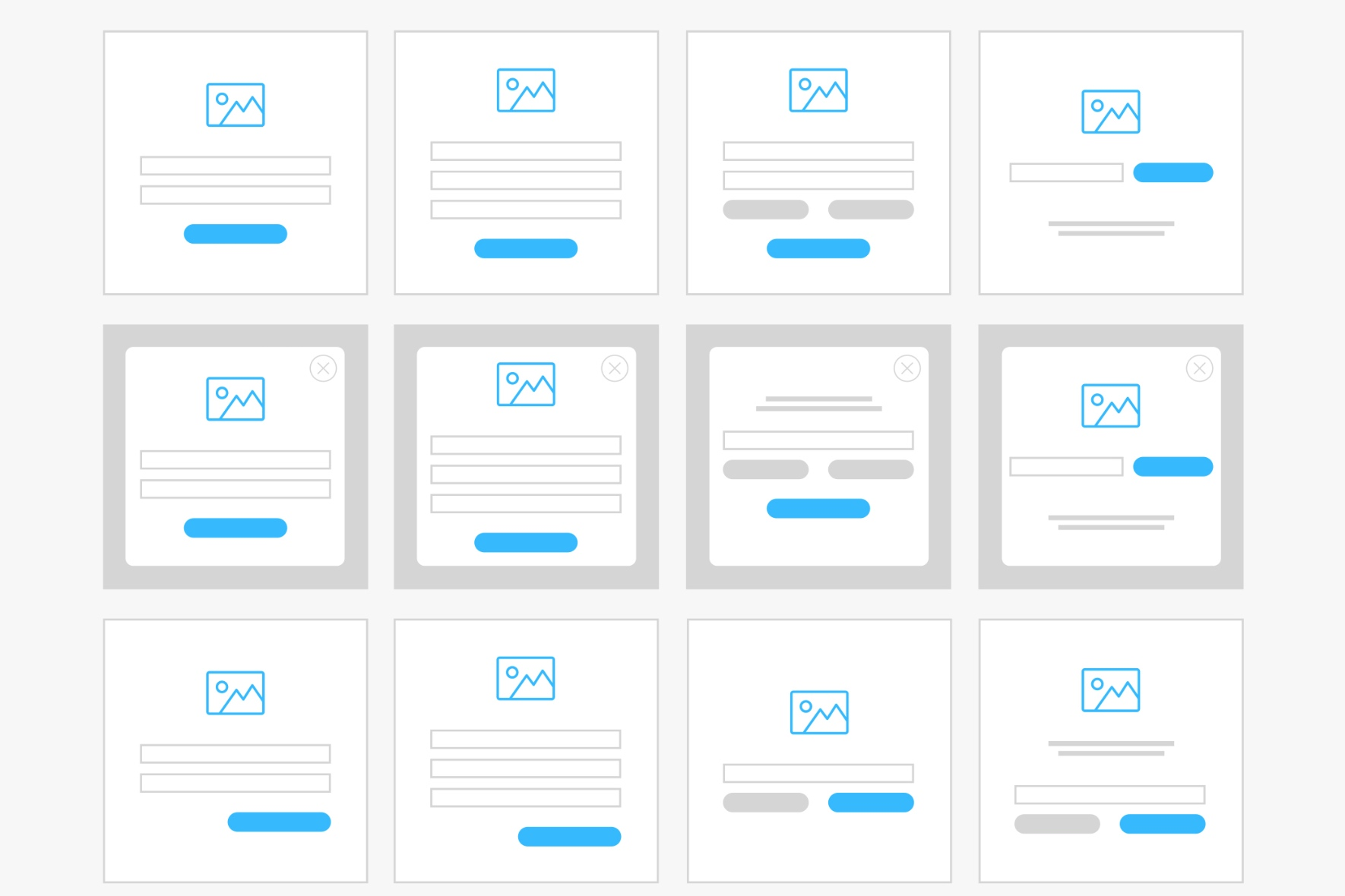简洁精致的Web & mobile Wireframe Kits 线框图-稀土区