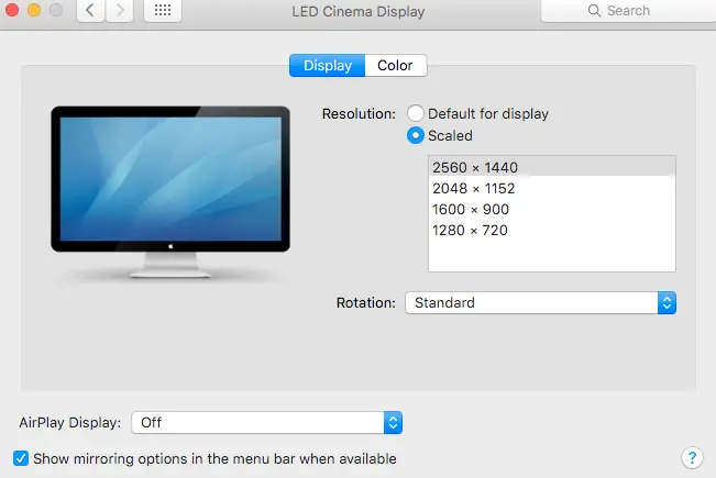 Display Settings