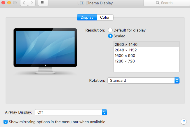 Display Settings