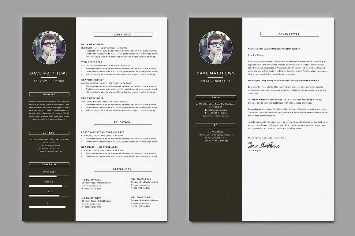 8款排版简约的个人简历模板-稀土区