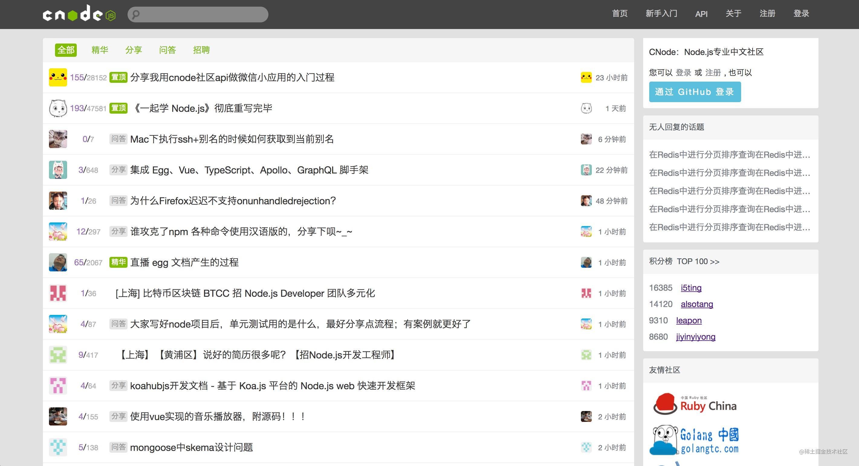 Vue 2.0 is a single-page application written using the cNode community ...