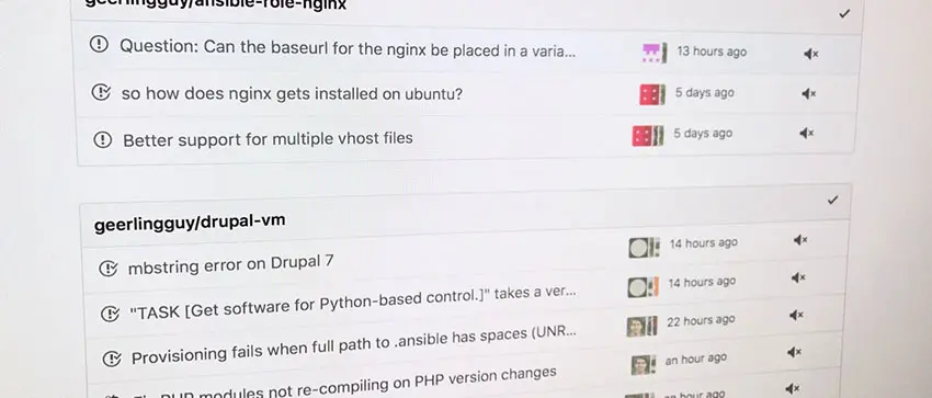 GitHub 上 geerlingguy/drupal-vm 的 PRs 提醒