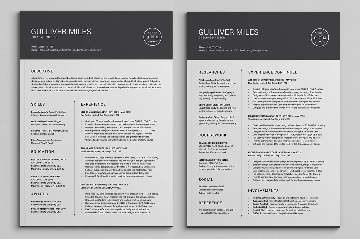 7款简约的求职简历模板-稀土区