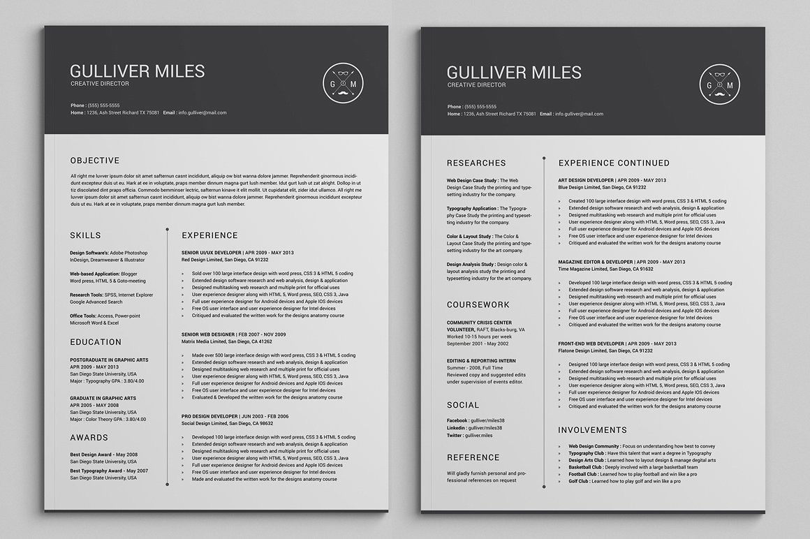 7款简约的求职简历模板-稀土区