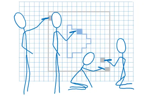 GPU cores filling in pixels