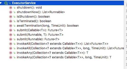 ExecutorService提供的方法