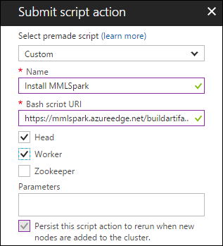 Script action submission