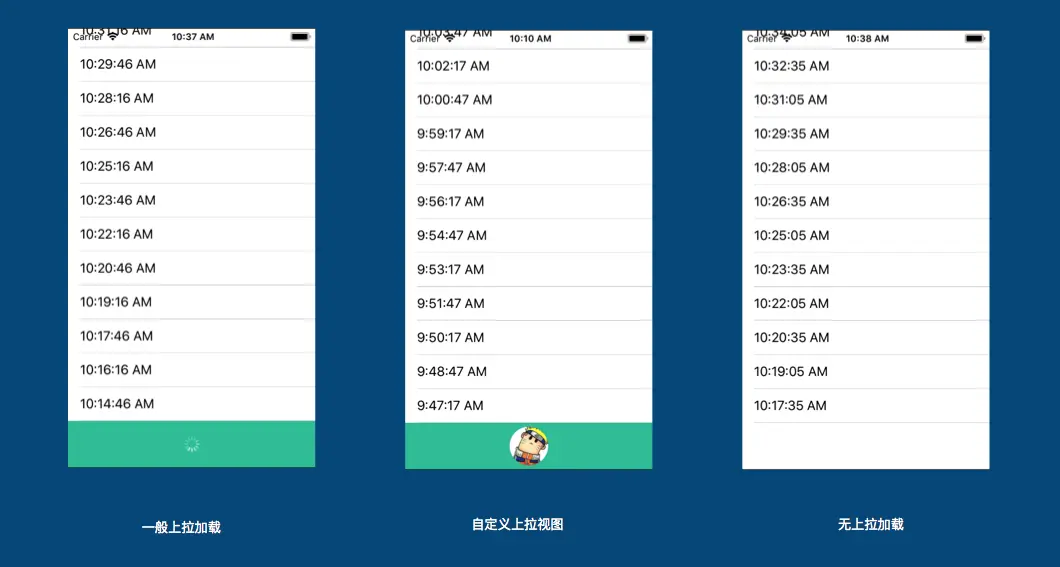 上拉测试效果图