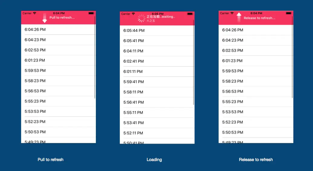 下拉测试效果图