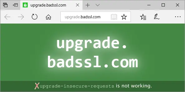 Edge Upgrade Insecure Requests