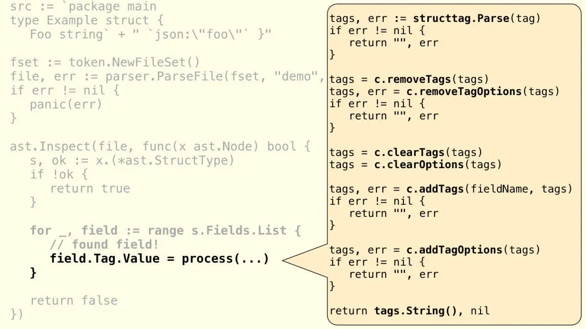 用 structtag 包修改每个字段