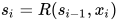 s_{i} = R(s_{i-1},x_i)