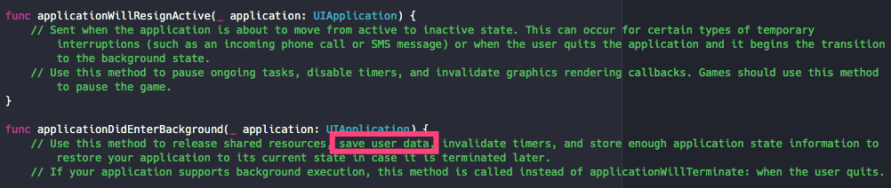 applicationDidEnterBackground