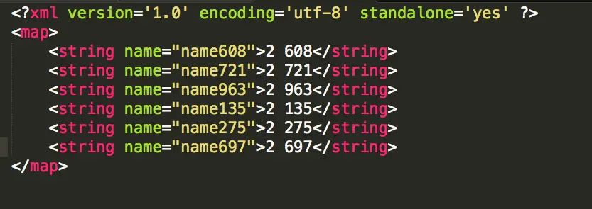 sp对应的xml数据存储模型
