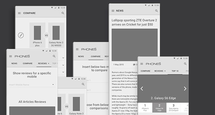 psd photoshop material design mobile app free wireframe kit template UI design