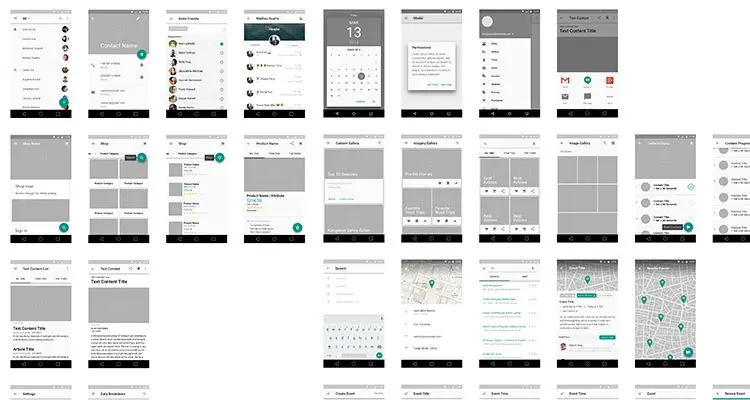sketch photoshop material design mobile app free wireframe kit template UI design