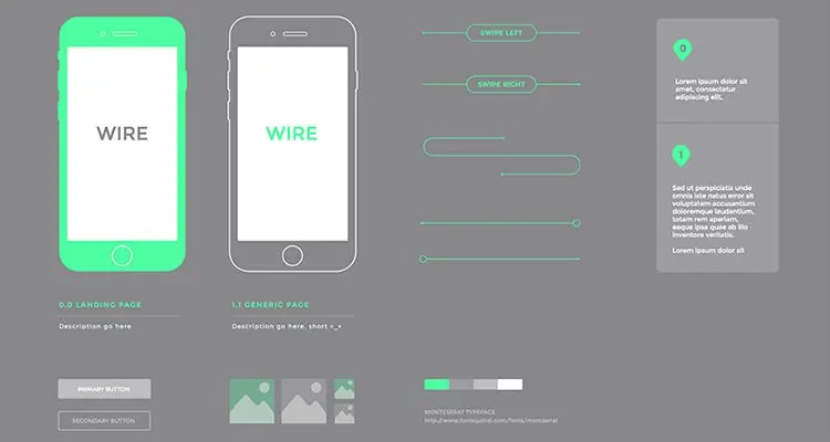 Simple sketch ios iphone ipad mobile app free wireframe kit template UI design