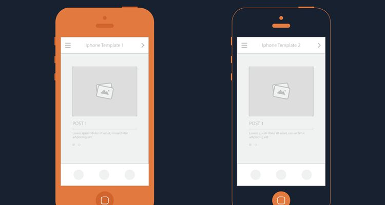 iPhone Templates Storyboard ai illustrator ios iphone ipad mobile app free wireframe kit template UI design
