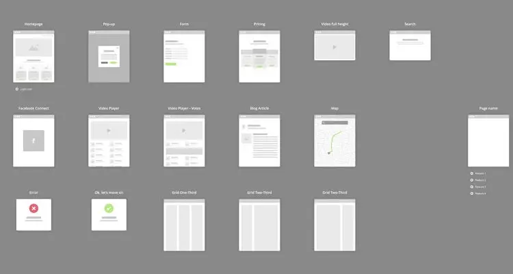 Flowchart Wireframe Set sketch ux flowchart userflow development free wireframe kit template UI design