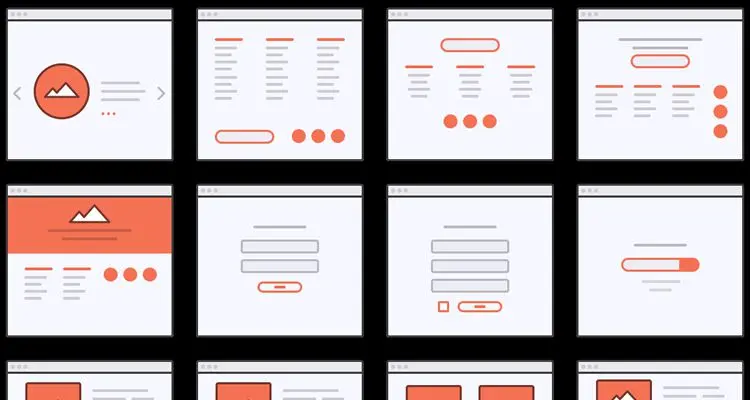 Wireflows Mini Web Wireframe Tiles psd photoshop ux flowchart userflow development free wireframe kit template UI design