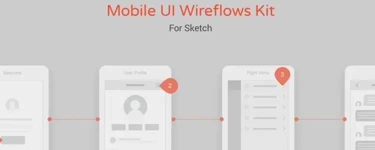 Mobile UI Wireflow Template Kit