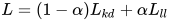 L=(1-\alpha)L_{kd}+\alpha L_{ll}