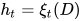 h_{t}=\xi_{t}(D)