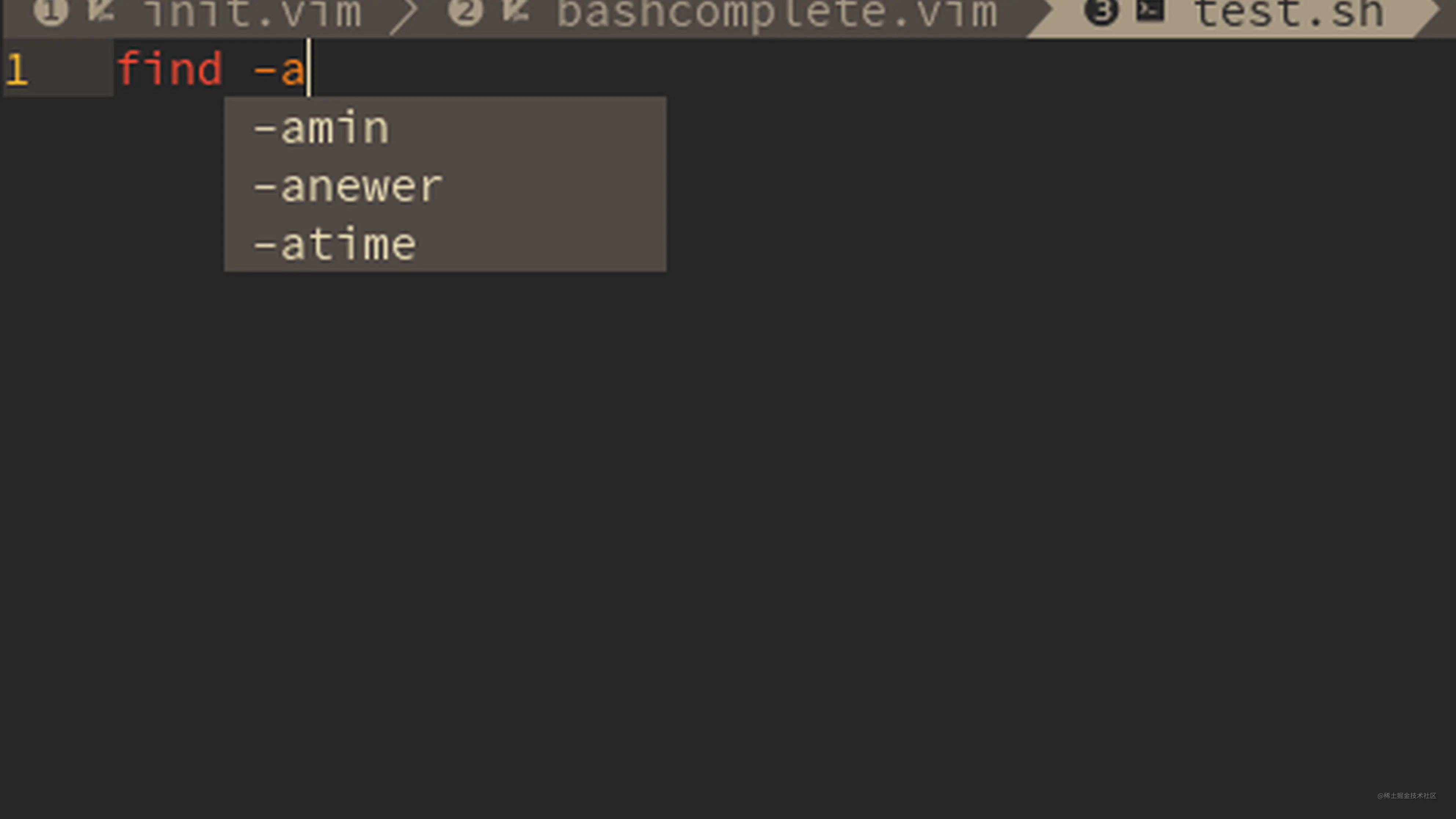 在vim 中自动补全bash 命令及其参数 掘金