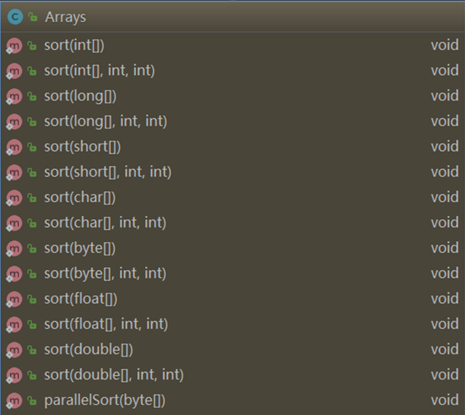 Arrays提供的方法