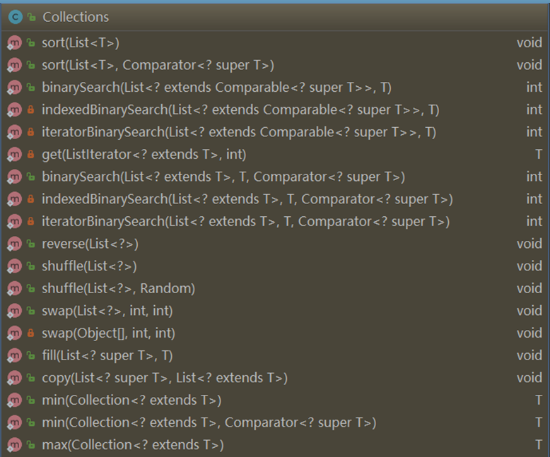 Collections提供的方法