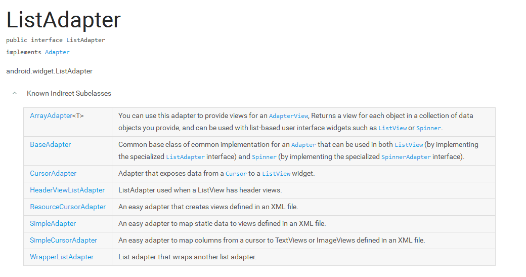 ListAdapter 和它的子类