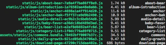 chunkhash计算出来的js
