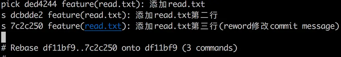 git-rebase -i & squash