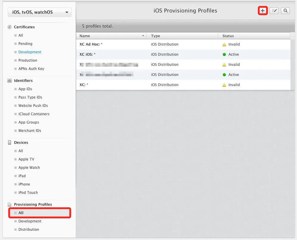 创建 Provisioning Profile