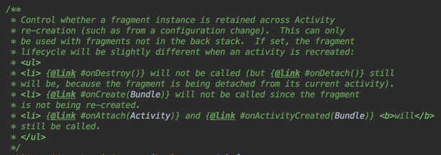 setRetainInstance 方法说明