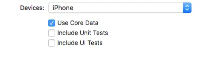 勾选core data选项