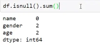 分开计算每一栏缺失值的数量