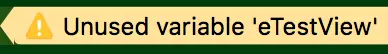 Unused variable 'eTestView'