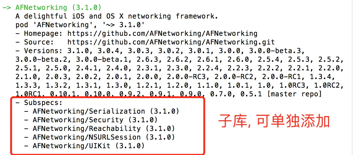 AFNetworking的子库
