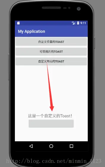 第三种形式效果，会发现这时候Toast的经典样式发生了变化
