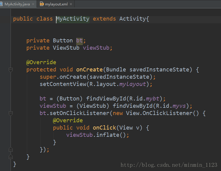 注册点击事件，按下按钮后显示隐藏的内容