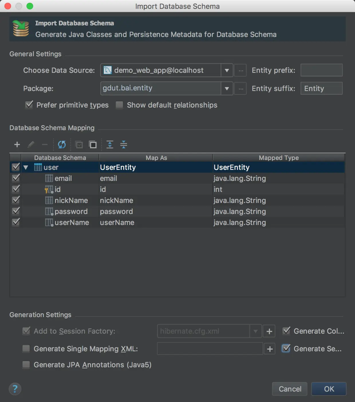 Gennerate Persistence Mapping