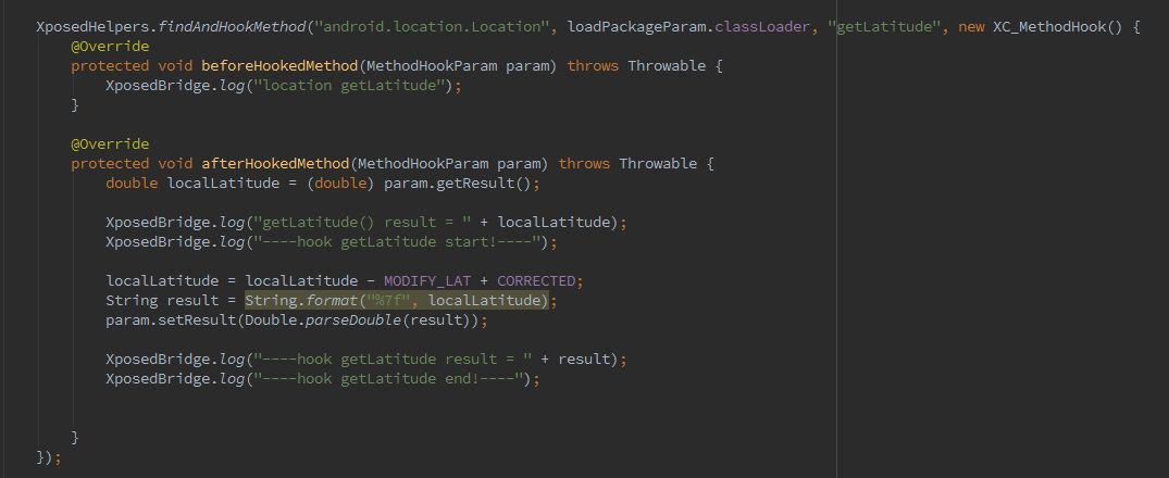 通过xposed来Hook获取位置信息的方法