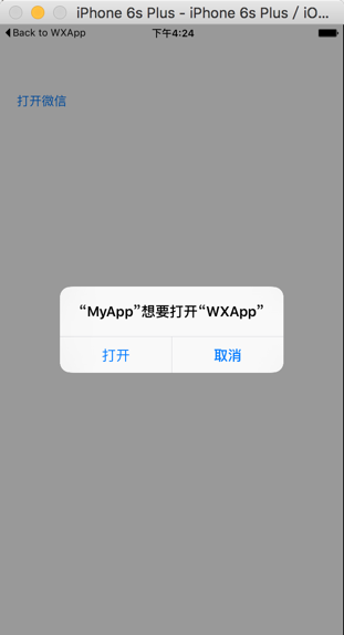 点击“打开微信”button
