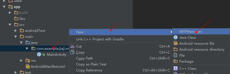 这个包要包含contract，model，presenter包，没有没关系，没有自动创建