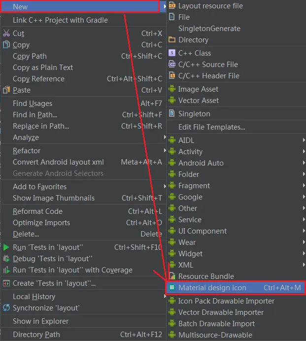 Android Material Design Icon Generator 使用