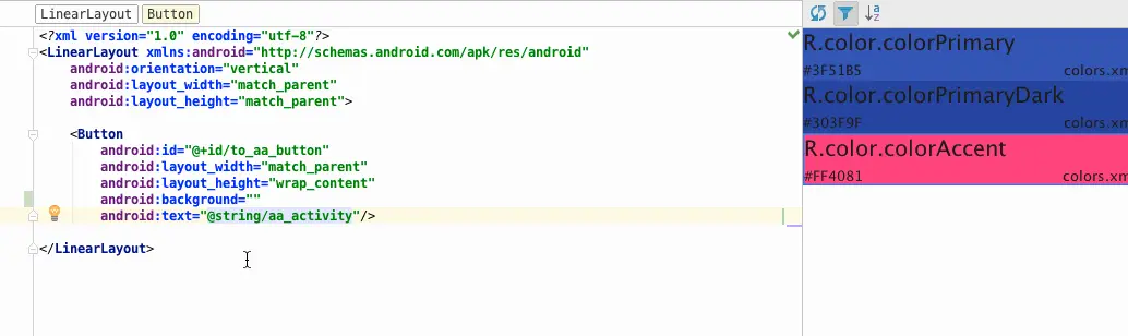 在xml中使用颜色