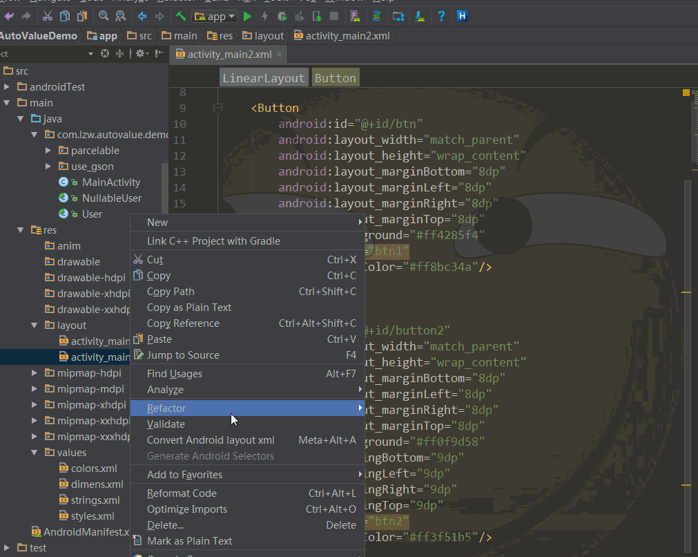 layout format 使用
